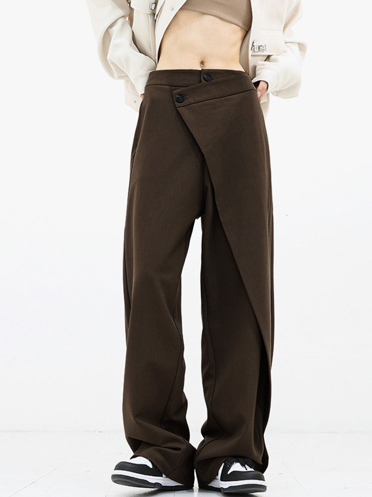 AMNA© Style Revolution | Asymmetriske baggy bukser med komfortabelt design