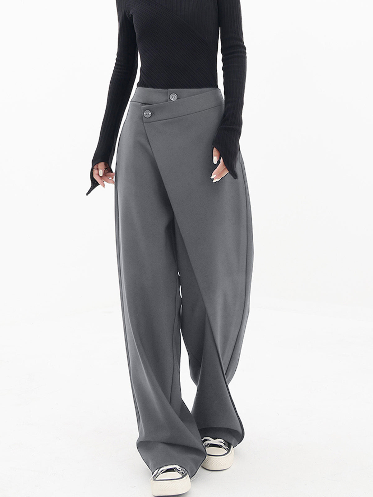 AMNA© Style Revolution | Asymmetriske baggy bukser med komfortabelt design